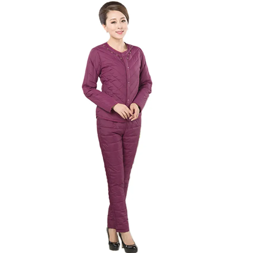 Женский теплый пуховик и облегающие штаны на утином пуху комплект из двух