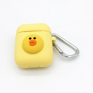 Yellow Chick Силиконовый чехол с мультипликационными airpods чехол Обложка с брелок для apple airpods протектор чехол - Цвет: Yellow Chick