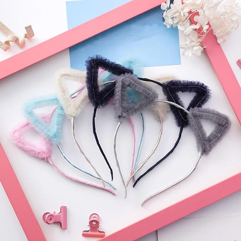 Sweet Lace Cat Animal Ear Headband Women Girls Headwear Birthday Hair Accessories Party Favors| |