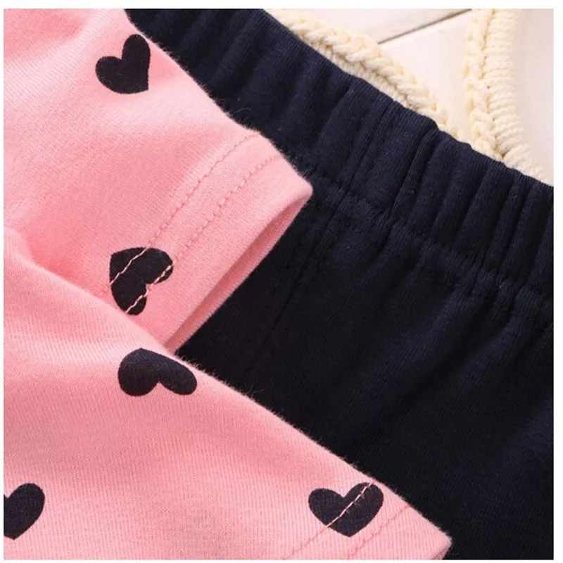 Heart-shaped Print Bow Cute 2PCS Cloth Set Children Suit Baby Girl Clothing Top T shirt + Pants High quality |