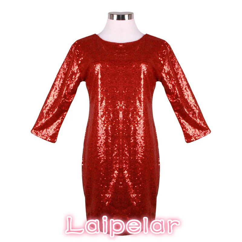 

Sexy Women Dress Spring Autumn Female O Neck Long Sleeve paillette Sequins Backless Bodycon Slim Pencil Party Dresses