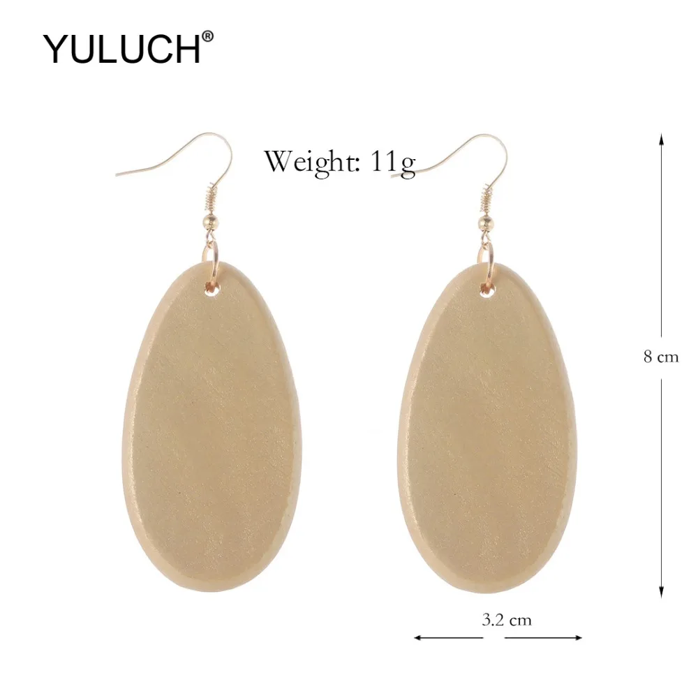 YULUCH 2019 модные золотые деревянные висячие серьги в этническом африканском стиле
