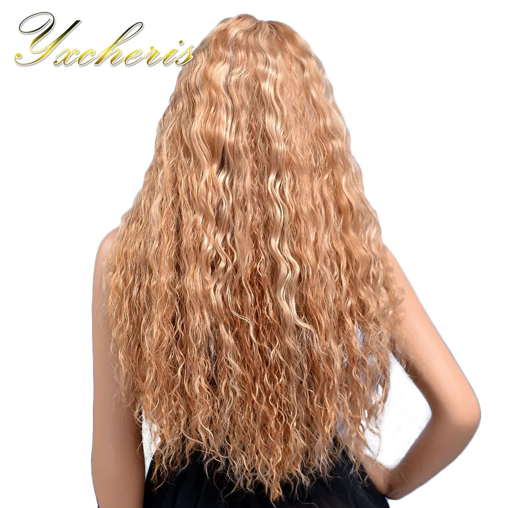 YXCHERISHAIR женский длинный синтетический афро кудрявый парик 24 "Светлый - Фото №1