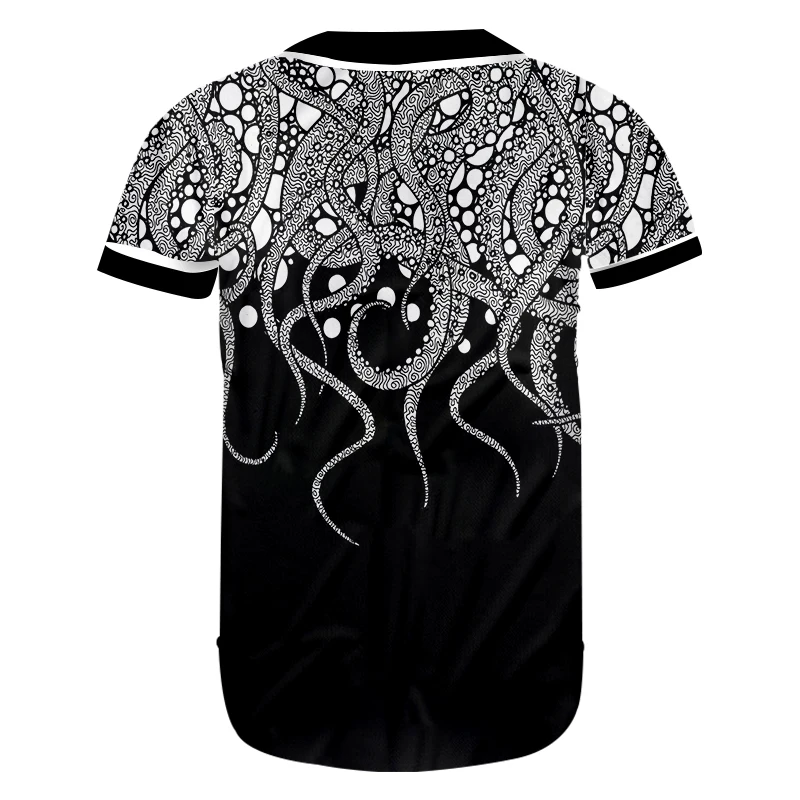 OGKB летняя футболка с 3D принтом Осьминог рыба Бейсбол Мужская/женская коротким