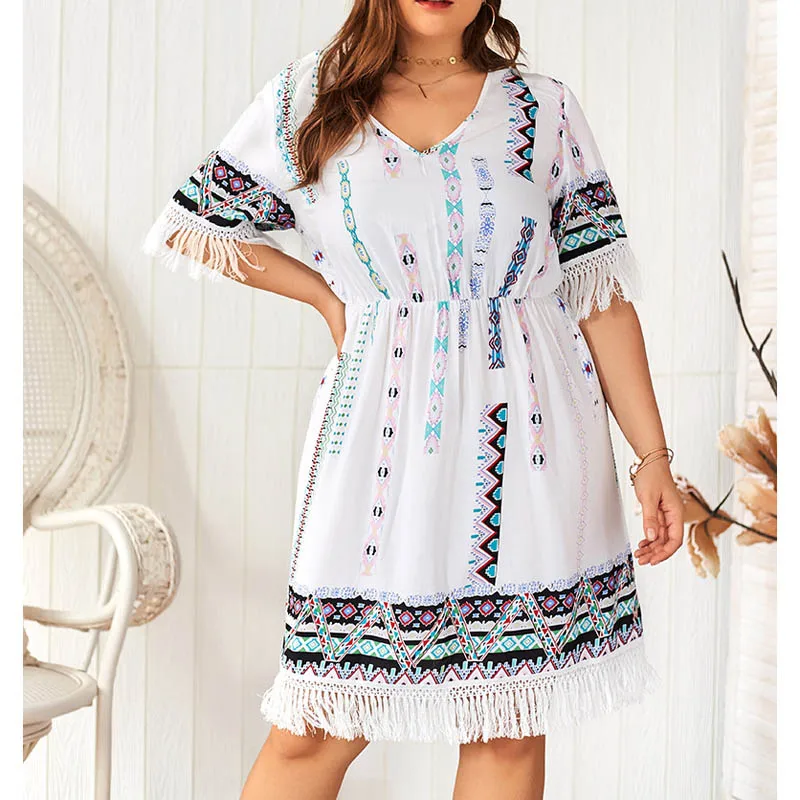 Летнее женское платье размера плюс, обхват груди 140 см, 6XL, 7XL, 8XL, 9XL, женское платье темно-белого цвета