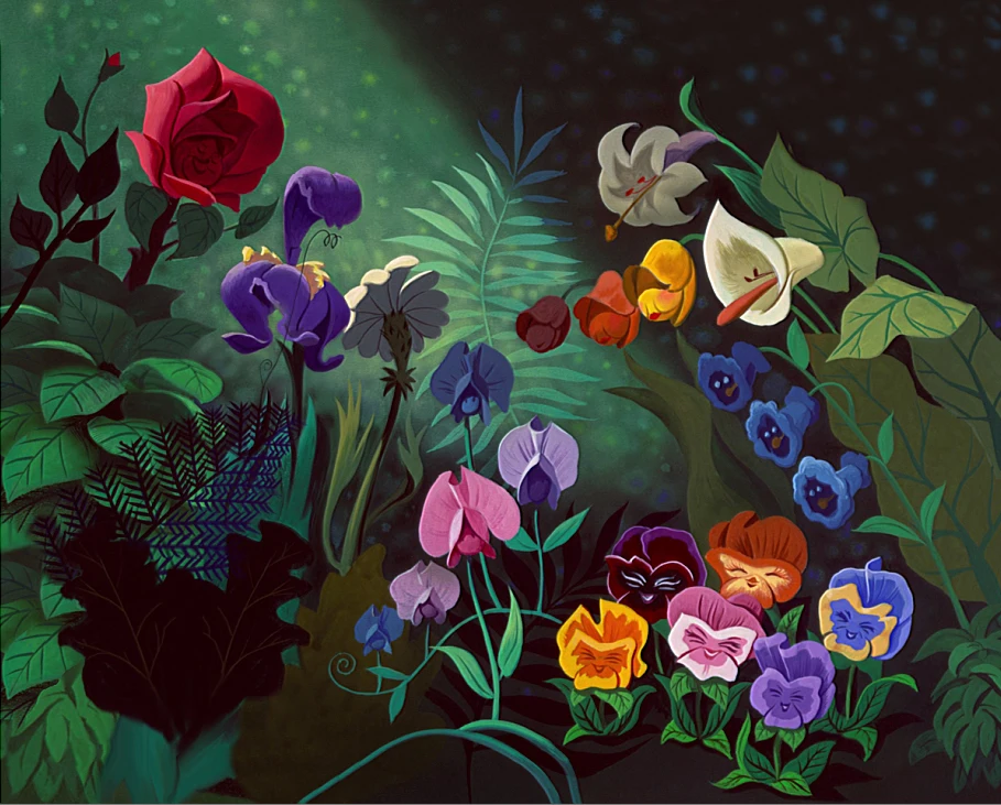 Виниловый фон для студийной фотосъемки с изображением Алисы страны чудес розы