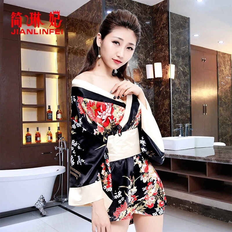 Кимоно FF2053 женское в японском стиле юката кимоно китайском хаори с Оби geisha