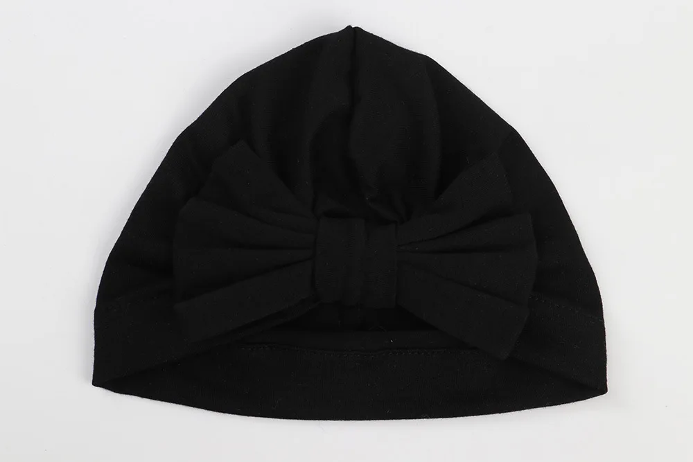 10 шт./лот однотонная хлопковая шапка тюрбан с бантом весенне летняя Шапка