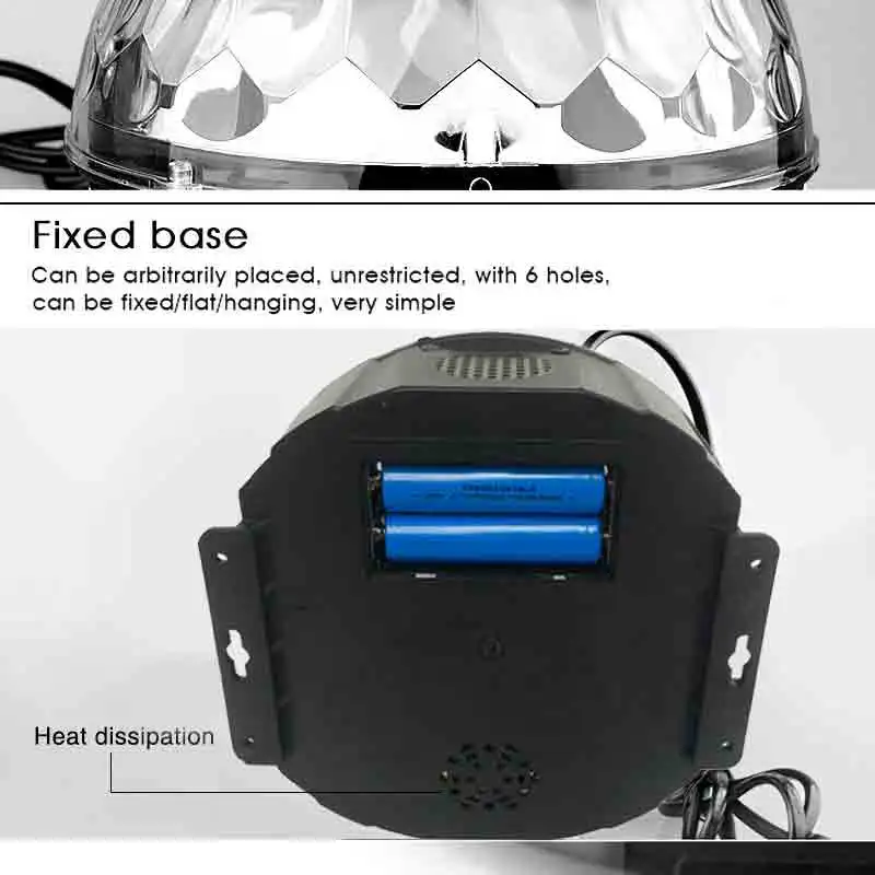 9 цветов, диско-светильник с Bluetooth, магический шар, сценическая лампа, аккумулятор, портативный музыкальный плеер, контроль звука, лазерный проектор, Прямая поставка