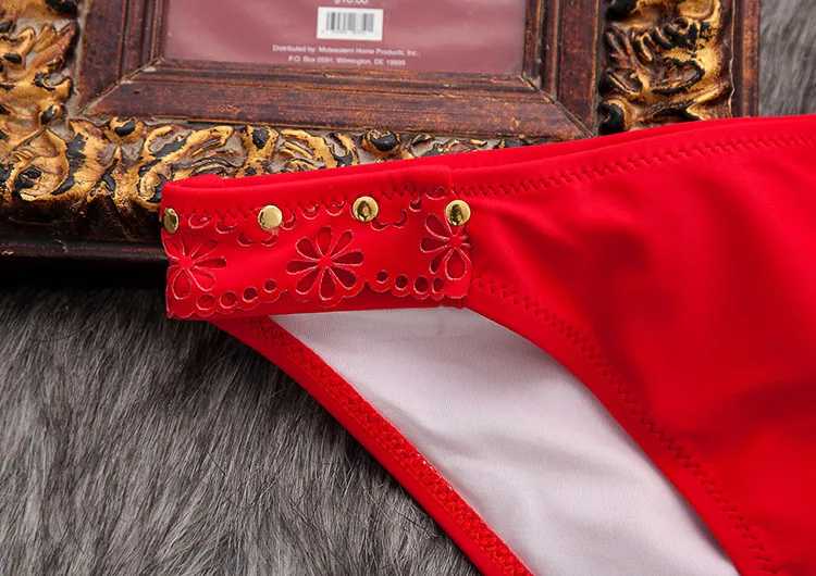 Акция 2018 высокое качество купальники женский комплект бикини красный купальник