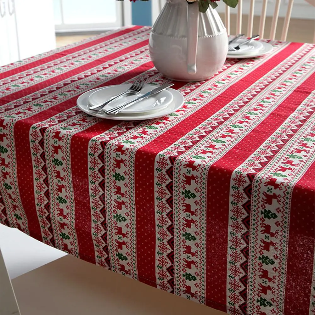 Adeeing Рождественская скатерть с рисунком оленя Домашняя вечеринка декор на