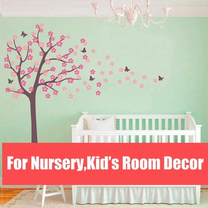 Новинка огромное дерево выдувание цветущей вишни наклейки на стену детское