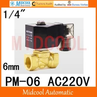 high quality low pressure gas solenoid valve brass port 14 ac220v pm 06 direct acting normal close