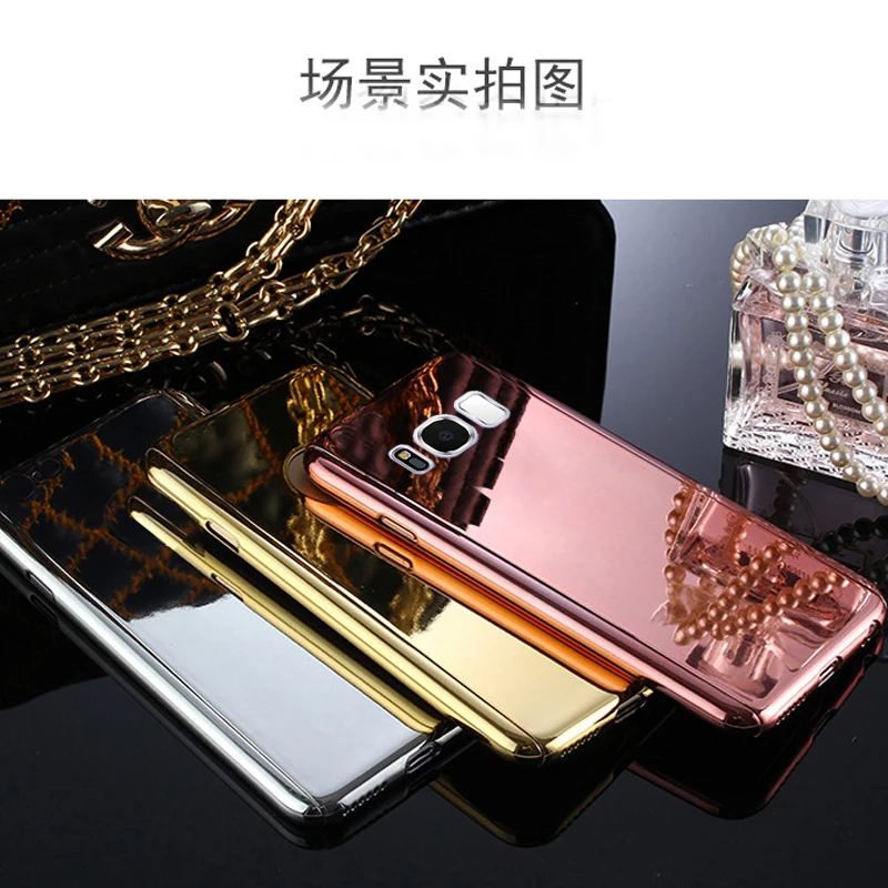 Coque чехол для samsung galaxy S8 Plus s8plus S 8 на покрытие зеркало 360 защитная задняя крышка с логотипом чехлы с закаленным стеклом