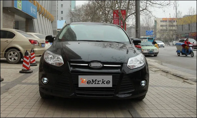 EeMrke автомобильный Стайлинг для Ford Figo 2 в 1 светодиодный противотуманный фонарь DRL с объективом дневные ходовые огни
