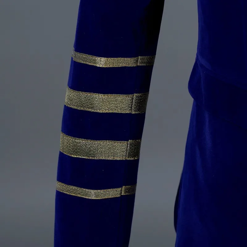 PYJTRL мужской платок воротник Королевский синий замшевый вышитый свободный костюм