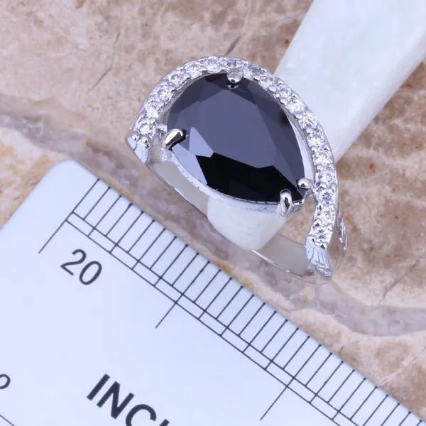 Комплект из кольца и серёг с фианитом Размер 5 / 6 7 8 9 10|silver jewelry set|jewelry setsearring pendant |