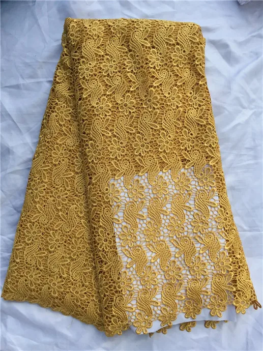 Высококачественный Африканский шнур гипюровая кружевная ткань 2017 вышитые
