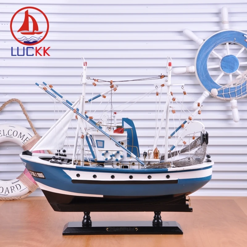 LUCKK 45 см DIY деревянная модель корабль для рыбалки деликатное домашнее украшение