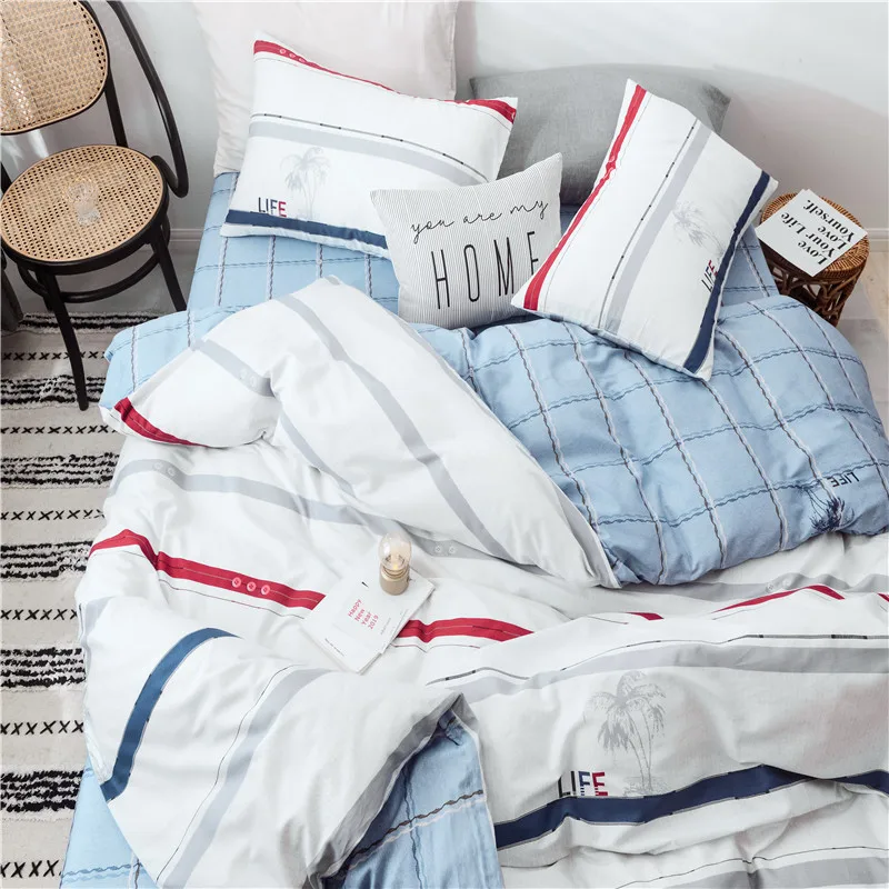 Комплект постельного белья из 100% хлопка натуральный мягкий пододеяльник