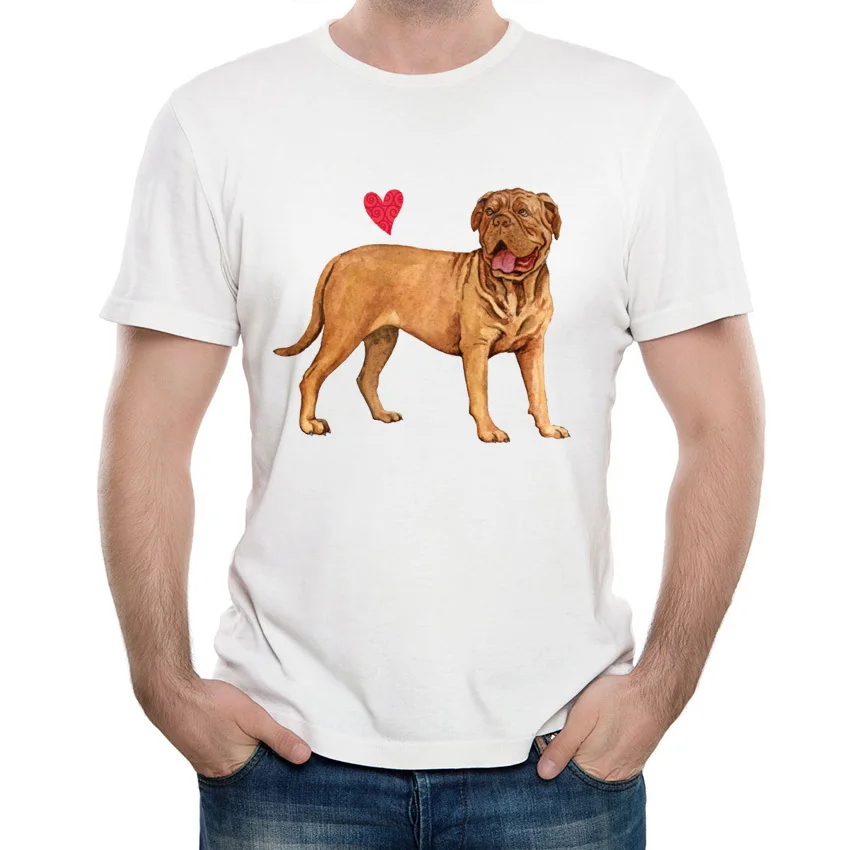 Lasting Шарм Для мужчин с коротким рукавом I love my Бордоский дог футболка bad dog