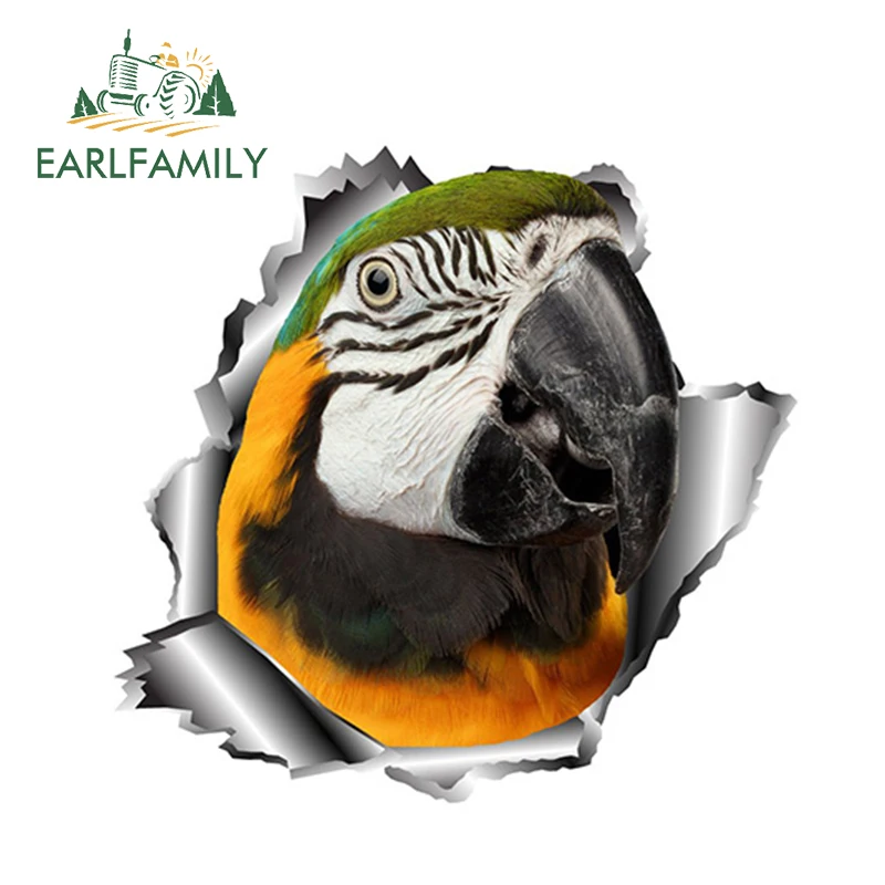 EARLFAMILY 13 см x 12 5 3D Parrot автомобильные Стикеры рваные металлический автомобиль