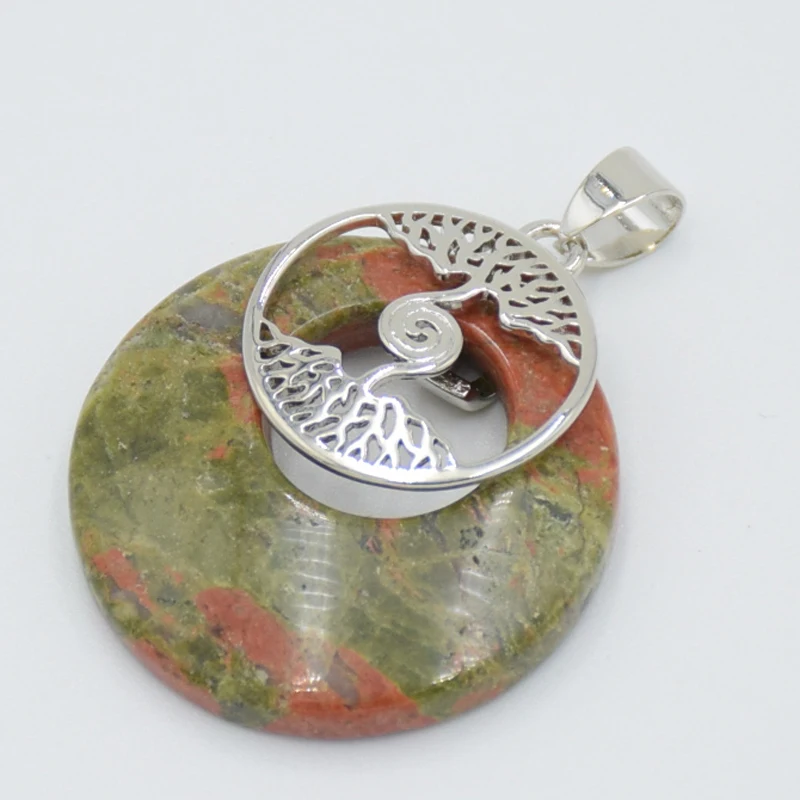 Посеребренная безопасная Пряжка круглые полые натуральные аметисты черный