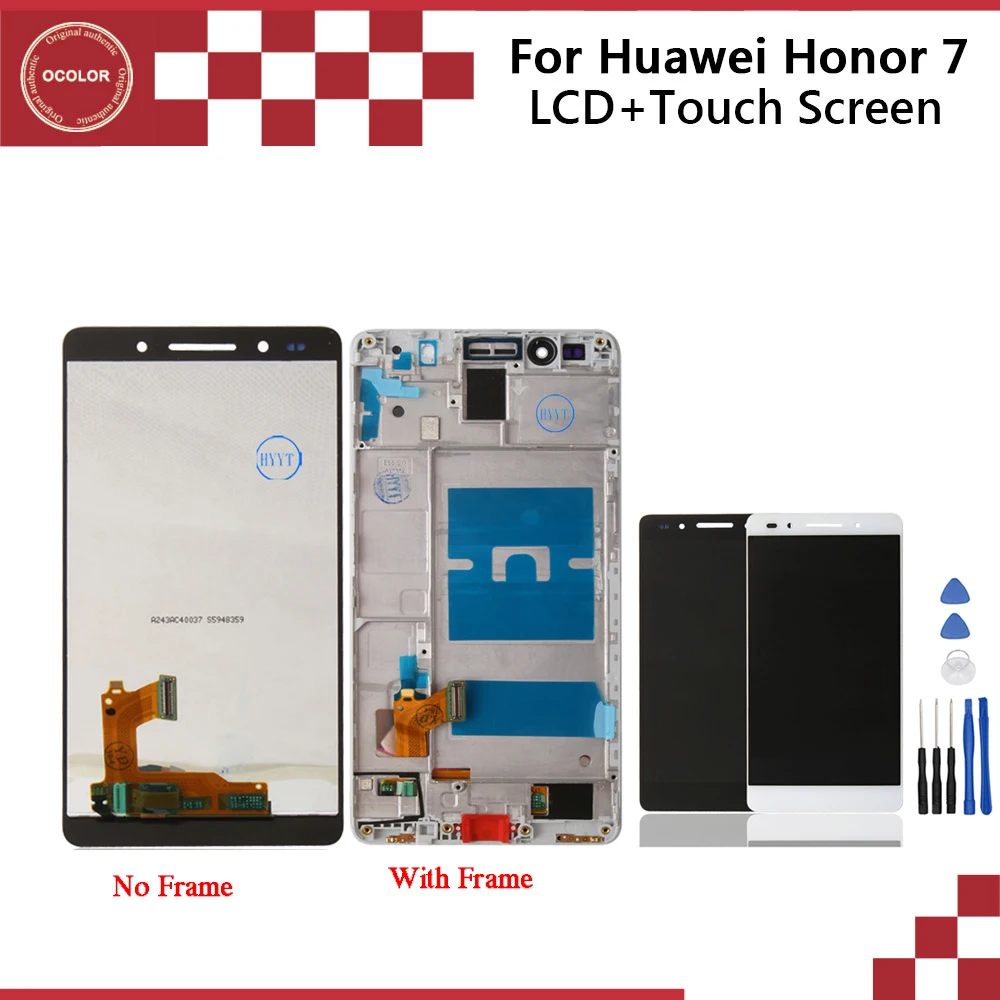 Ocolor для huawei Honor 7 ЖК экран сменный дисплей и сенсорный с рамкой + инструменты