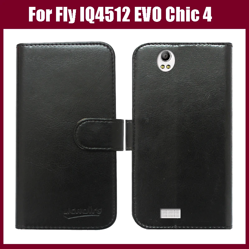 Новое поступление! Кожаный чехол-книжка для Fly IQ4512 EVO Chic 4 четырехъядерный