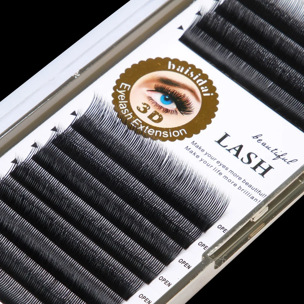

Individual Black Mink Hair False Eyelashes Natural Long Eyelashes Extension 0.1 thickness Silk Lashes 8-13 mm Length