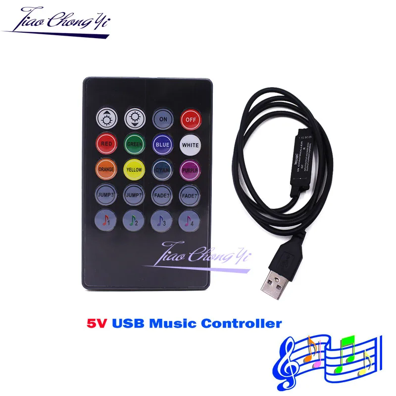 Музыкальный RGB-контроллер голосовой звуковой сенсор 5 В диммер 3*2A дистанционный