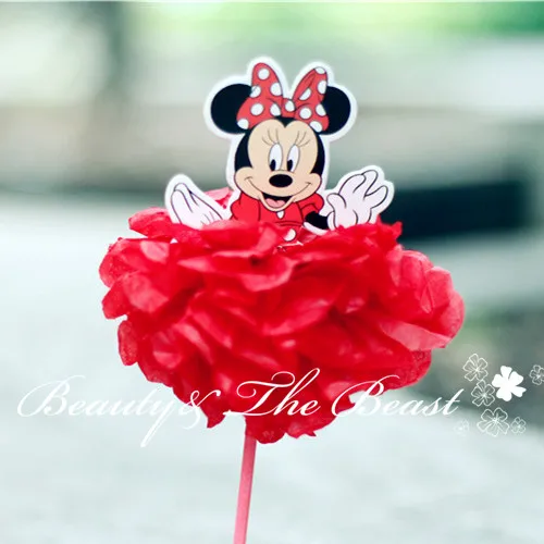 7,2 ''высокий Кекс Минни Decorations День рождения украшения Дети конфеты бар baby shower вечерние принадлежности 12 шт