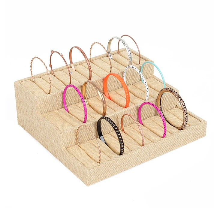 Модный Льняной браслет с подушкой держатель для часов органайзер демонстрация