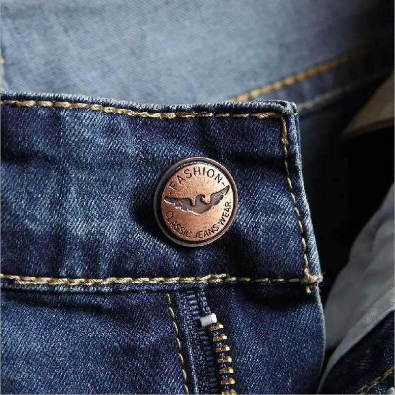 Джинсовые шорты мужские с дырками тонкие модные штаны из денима хлопковые прямые