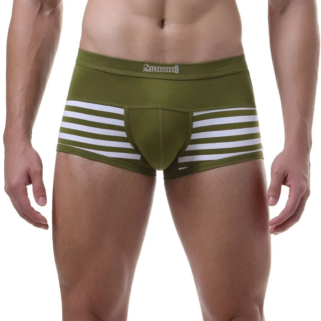Нижнее белье мужское мягкие дышащие трусы в полоску комбинированное нижнее