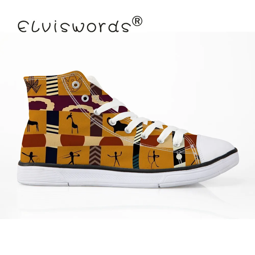 ELVISWORDS новый африканский дизайн холщовые туфли женские на плоской подошве