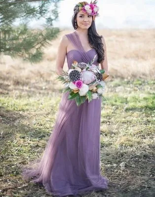 Robe de soiree Новинка Vestidos De Novia Платье с изменяемым фасоном фиолетовое Лавандовое платье подружки невесты красивое винтажное vestido de festa - Цвет: light purple