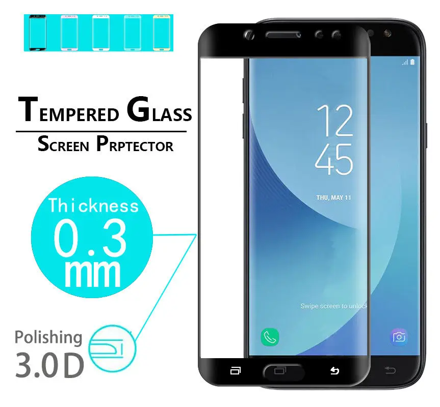 Полный изогнутое закаленное Высокопрочное Стекло для samsung J2 J3 J5 J7 2017 2016 Экран