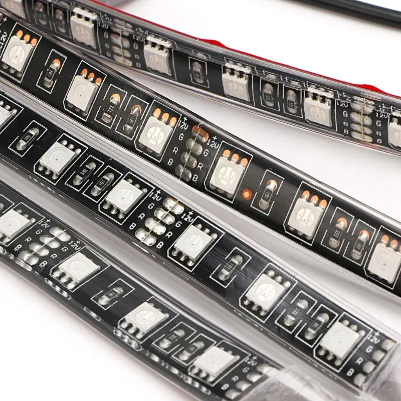 Гибкая светодиодная полоса света 12 В 5050 SMD RGB-подсветильник ка 4 кнопки