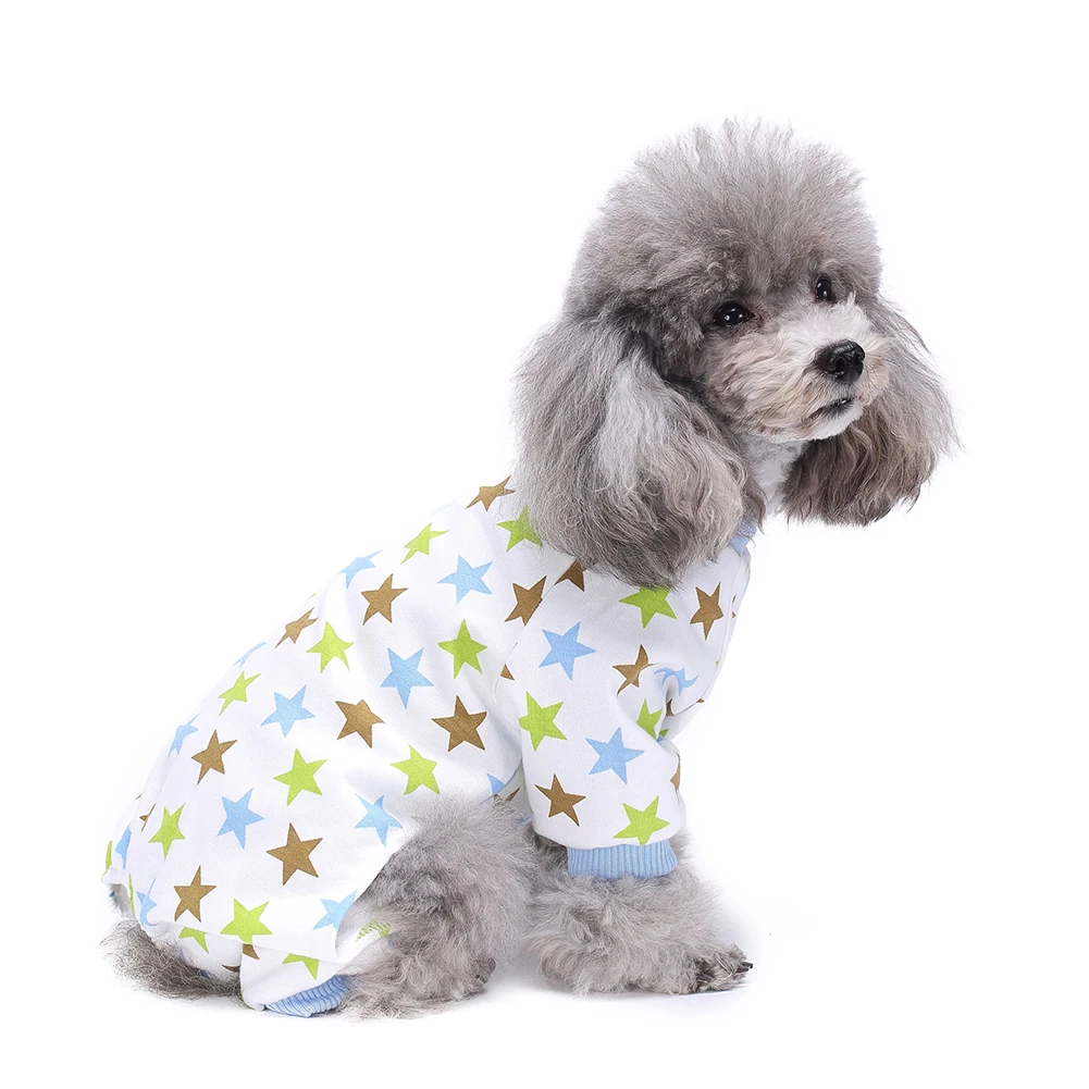 Пижамы с принтом в виде звезды щенка комбинезон рубашка мягкая хлопковая одежда