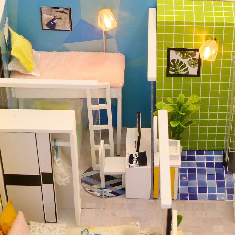 Ручная работа из дерева кукольный дом мебель Miniaturas миниатюры кукольный домик наборы DIY кукольный домик головоломки игрушки для детей подарок на день рождения