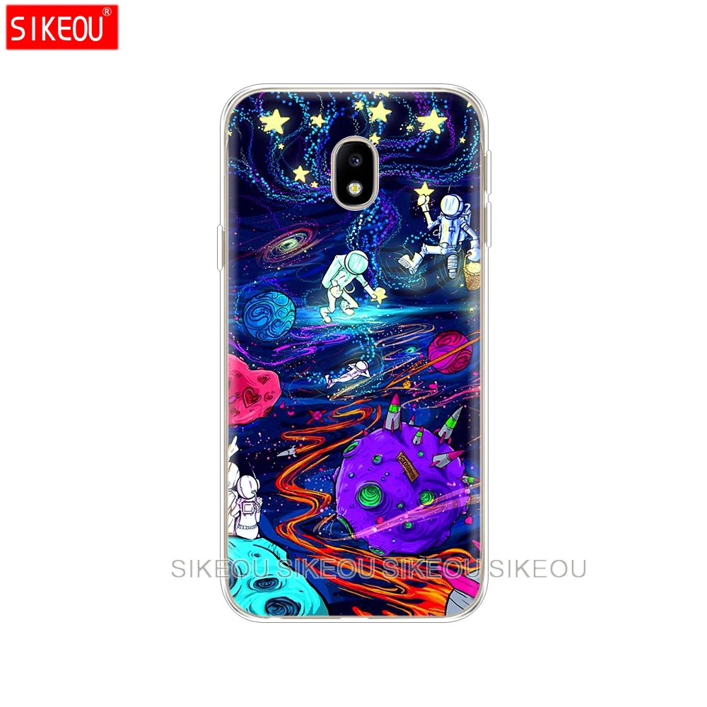 Силиконовый чехол для телефона Samsung Galaxy J3 J5 J7 2017 J330 J530 J730 PRO j2 2018 Космос луна черный