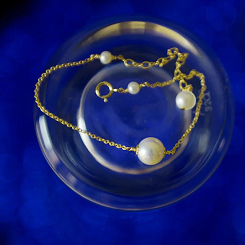 Новый Модный женский браслет с пресноводной жемчужиной 14K золото подарок на день