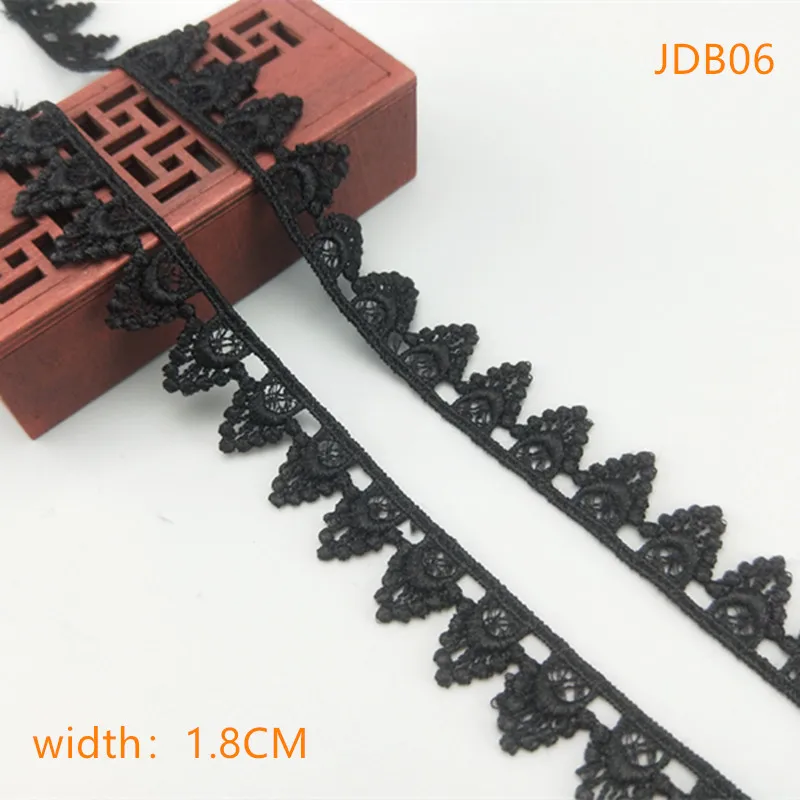 JDB06 2 ярдов ширина 1-3 см Высокое качество сшитые черные кружева отделка тесьма кружева DIY аксессуары для одежды юбка вырез вышивка кружева JDB - Цвет: JDB06