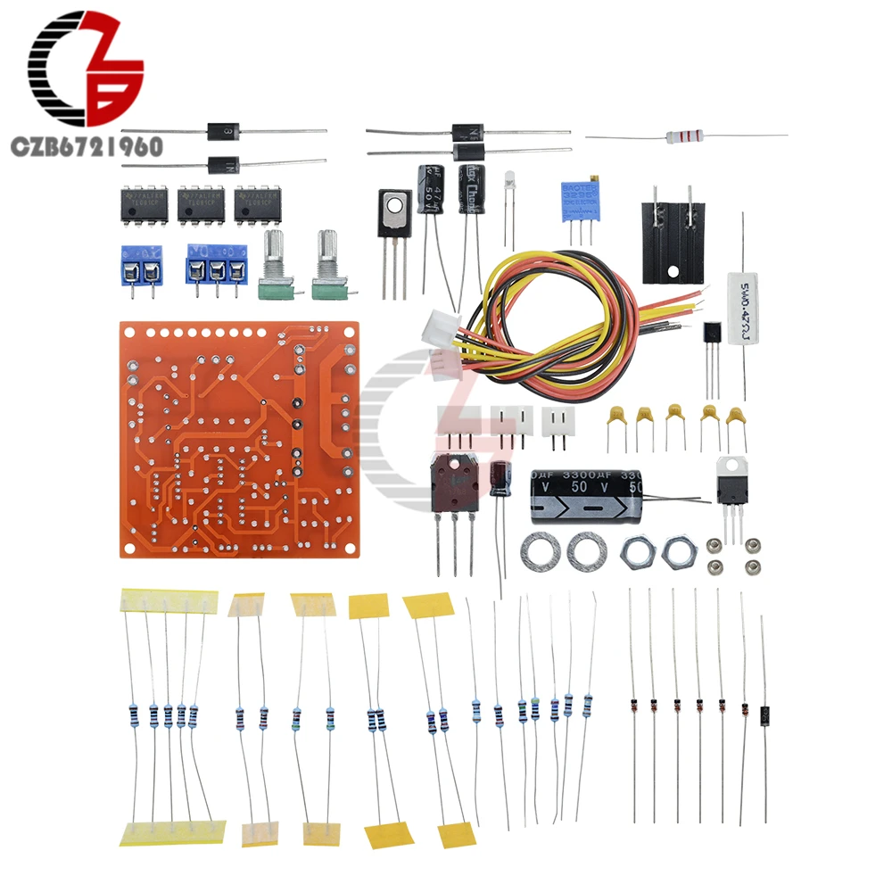 Красный 0-30V 2mA-3A непрерывная Регулировка постоянного тока регуляторы напряжения DIY Kit PCB