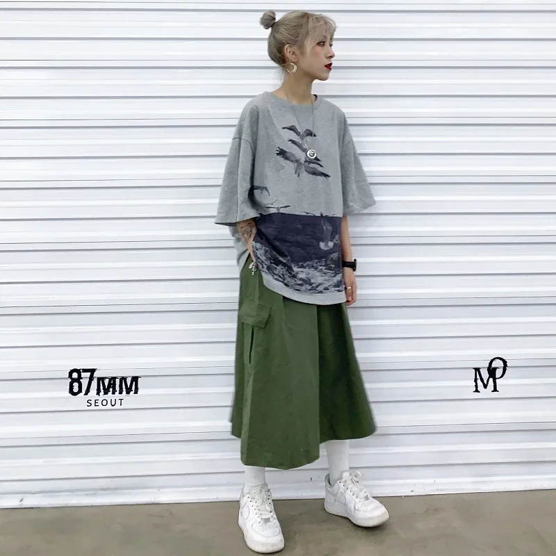 summer tops for women 2019 new vintage fashion t-shirt female Korean loose bf Harajuku short-sleeved O-Neck Tees streetwear tide | Женская