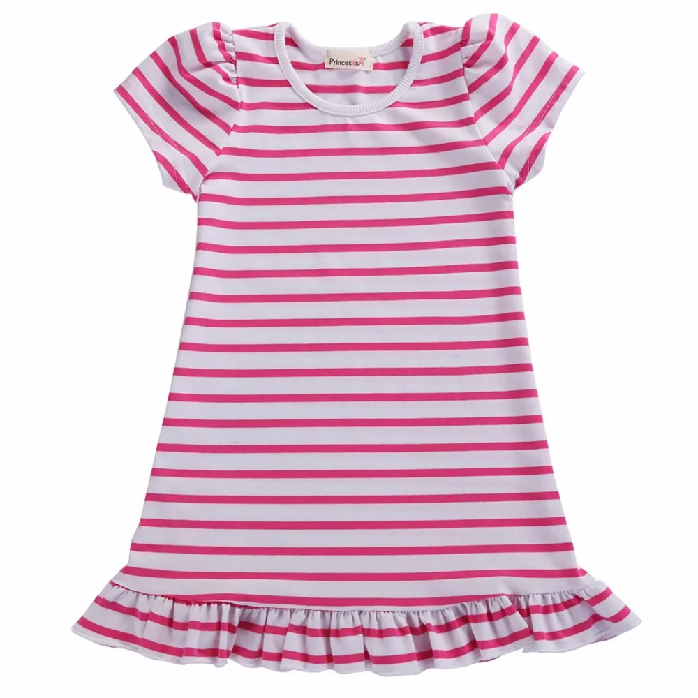 2019 Summer Kids Dresses For Girls Princess Dress Striped VestidosChildren's Costume Teenager Prop Short Sleeve Clothes | Детская