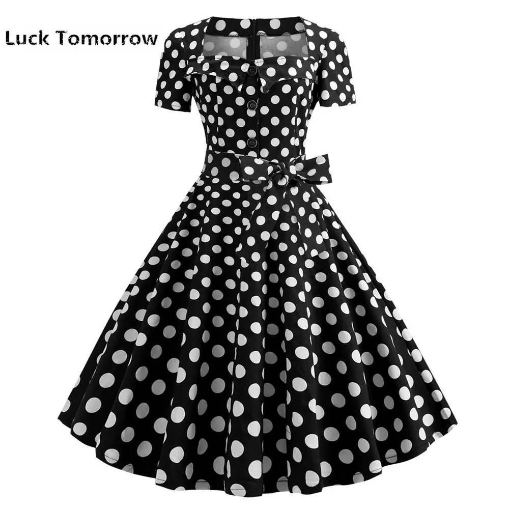 Женское винтажное платье в горошек зеленое стиле ретро 50 60 х годов с квадратным