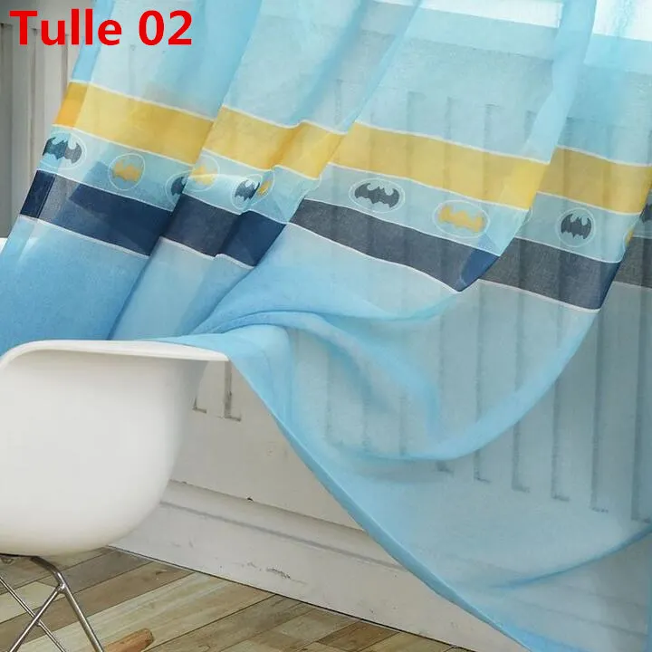 Tulle 02 Занавеска для мальчиков с изображением капитана из мультфильма, детская комната, Средиземноморский стиль, для окна, для спальни, отвесный тюль, ткань, занавески T& 280#30 - Цвет: Tulle 02