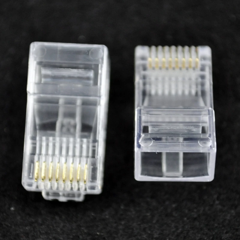 SODIAL(R) 50 шт. RJ45 CAT5 Кристалл сетевой модульный разъем 8P8C